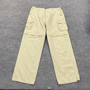 St. Johns Bay Jeans Mens 40x32 Khaki Convertible Zip Off Cargo Outdoor Utility